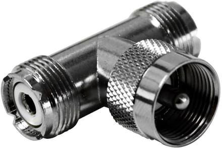 UHF (m) - 2x UHF (v) T-adapter - 50 Ohm