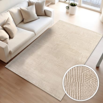 Woonkamertapijt eetkamer kortpolig boho-design Scandinavische effen kleuren boog 120 x 160 cm Rechthoek 120 x 160 cm Rechthoek Crème