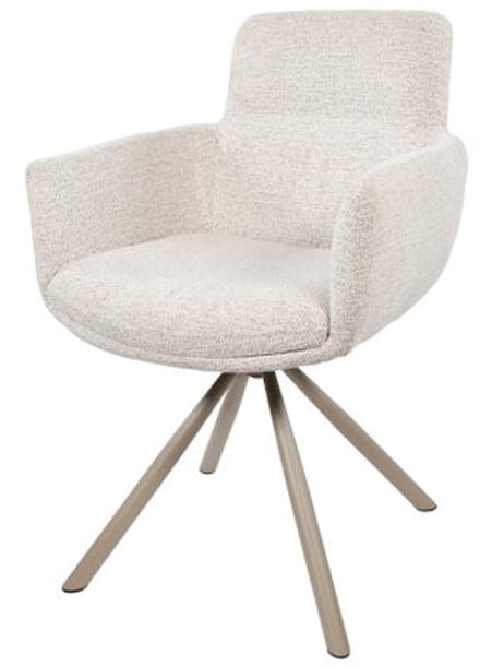 Eetkamerstoel Harry - taupe draaipoot 360 - Present Champagne 120