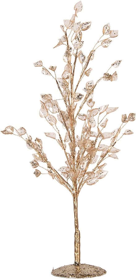 Clayre & Eef Decoratie Boom 9x9x45 cm Goudkleurig Metaal