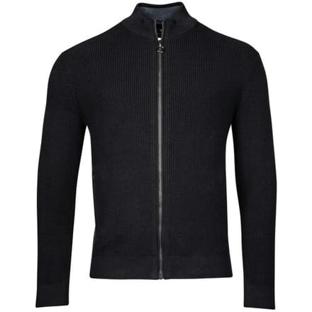 Baileys Vest Zip Allover Structure Knit Navy / male