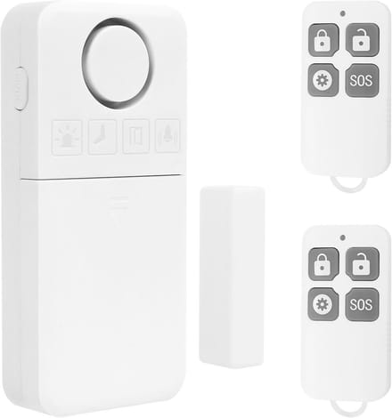 Deuralarm - Veiligheidssensor - Huis Beveiligen - 135 dB Geluid - 2 Afstandsbedieningen - Wit