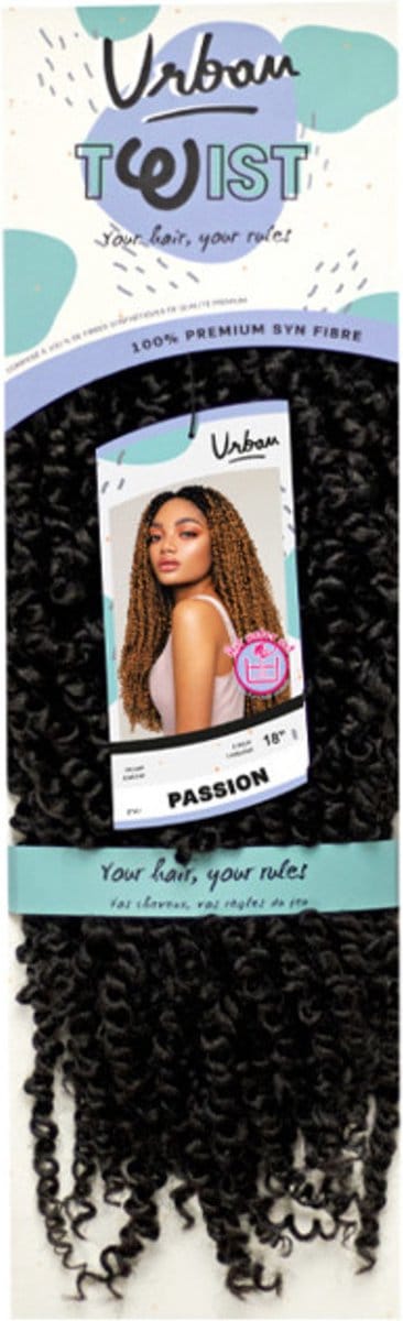 PASSION TWIST 18'' KLEUR 1 ZWART URBAN CROCHET BRAIDS