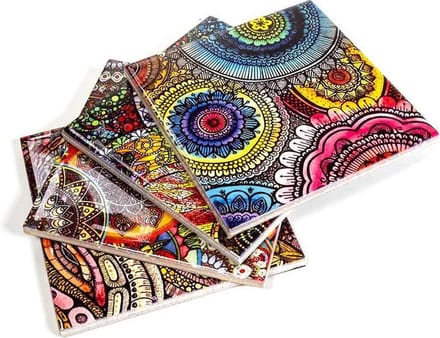 Mandala onderzetters keramiek set van 4 - 10x0.5 - Keramiek - S