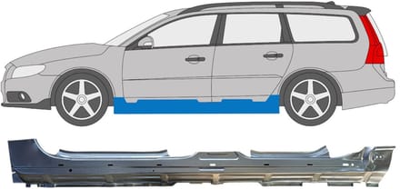 Volledige dorpel voor Volvo V70 2007-2016 / Links
