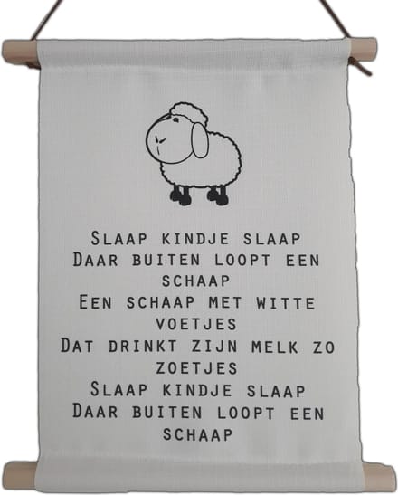 Textielposter babykamer Slaap kindje slaap