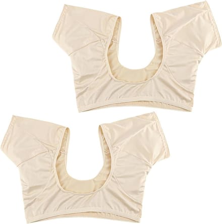Onderarm zweetbeschermers - 2 stuks wasbare en sneldrogende pads voor dames, elastisch en absorberend, Beige