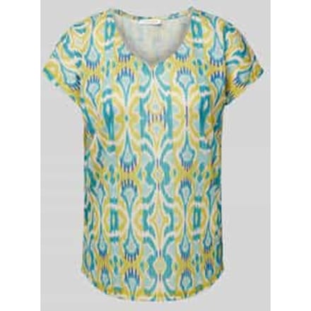 T-shirt met all-over motief en V-hals