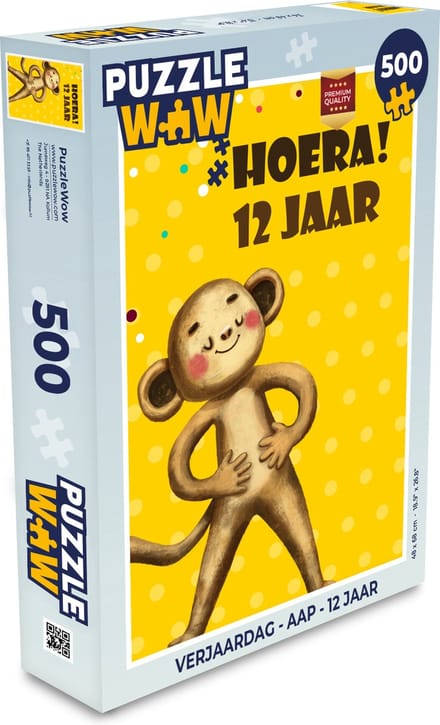 Puzzel Verjaardag - Aap - 12 jaar - Legpuzzel - Puzzel 500 stukjes