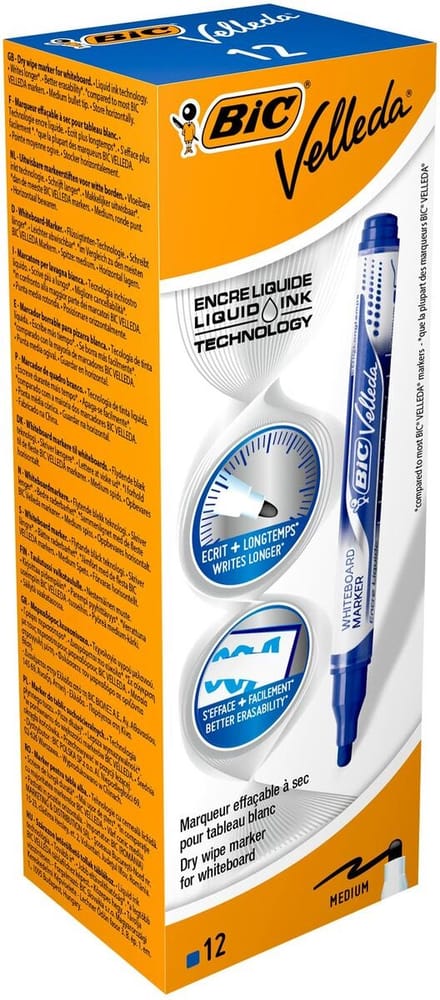 Leisteenmarkers in vloeibare inkt BIC Velleda (x12)