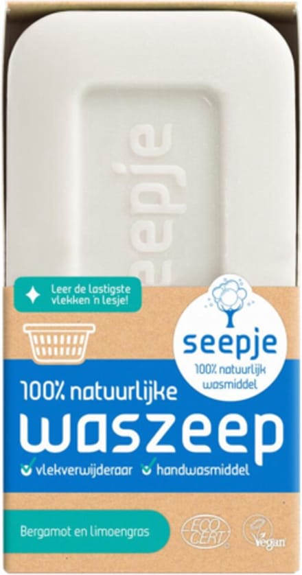 Seepje Waszeep Blok/Vlekverwijderaar - Bergamot & Limoengras - 120 gr