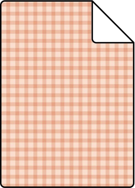 Proefstaal ESTAhome behang ruitjes oranje - 26.5 x 21 cm - 131640-S