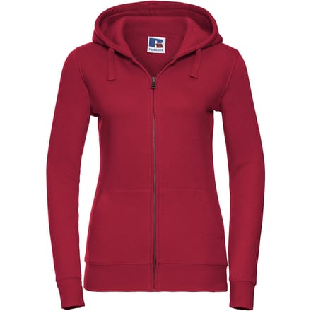 Russell Dames/Dames Authentic Full Zip Hoodie (Klassiek rood)