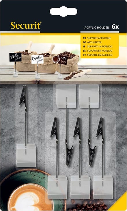 Securit® acrylklemhouders voor krijtbordkaartjes