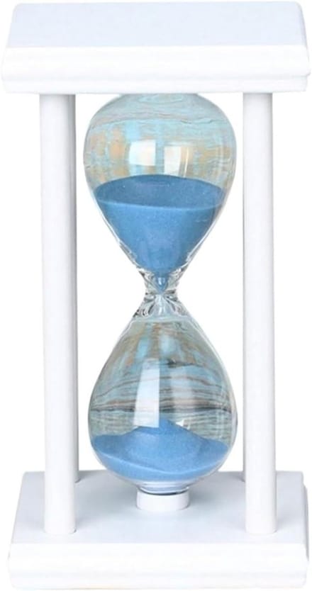 Zandloper Klok - Zand Timer - Tijd Management - Decoratief Element - 60 minuten - Wit Blauw