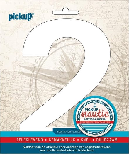 Pickup Nautic plakcijfer 150mm wit 2