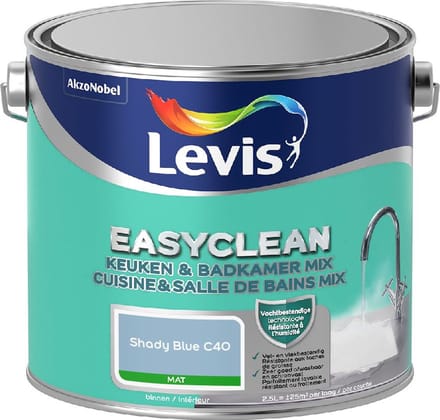 Levis - Easyclean Keuken & Badkamer Mix - Shady Blue C40 - Mengverf - 2,5 L