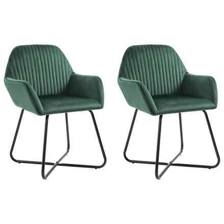 vidaXL - Eetkamerstoelen - 2 - st - fluweel - groen