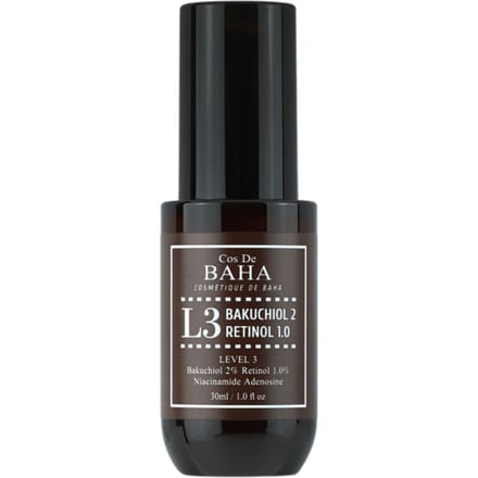 COS DE BAHA - L3 Bakuchiol 2% Rétinol 1% Sérum, 30ml sérum anti-rides