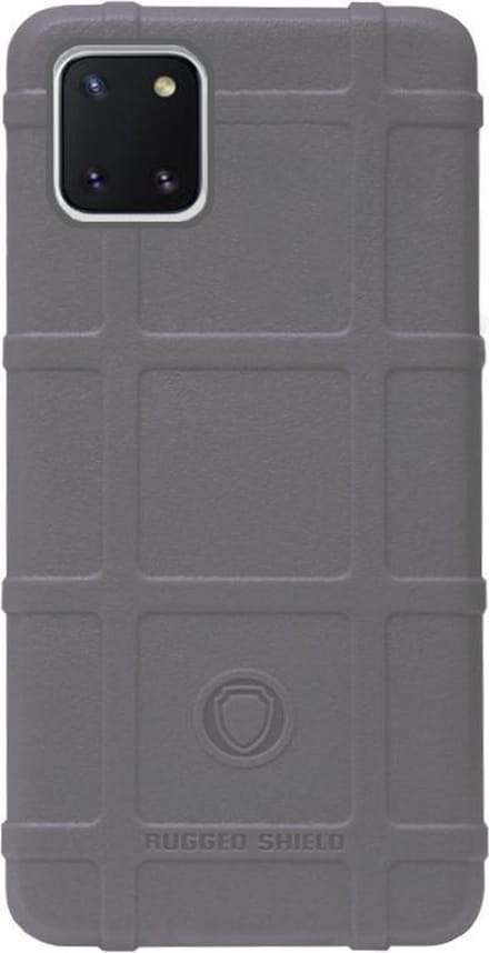 RUGGED SHIELD Rubber Bumper Case Hoesje Geschikt voor Samsung Galaxy Note 10 Lite - Grijs