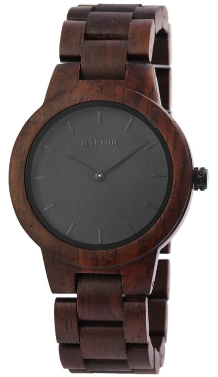 Raptor Dameshorloge hout van hout met Mineralglas