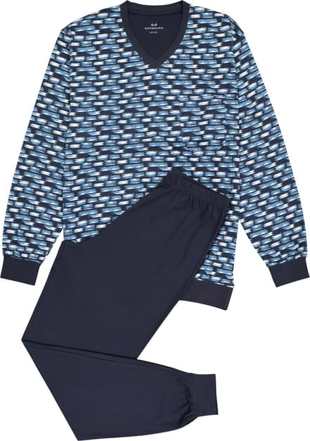 Gotzburg heren pyjama - blauw dessin