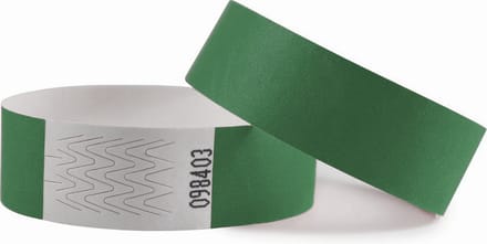 CombiCraft Blanco Tyvek Polsbandjes Donker Groen - 100 stuks
