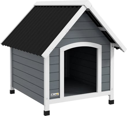 Hondenhok - Buiten - Bench - Ren - Weerbestendig - Kennel - Rek - Grijs
