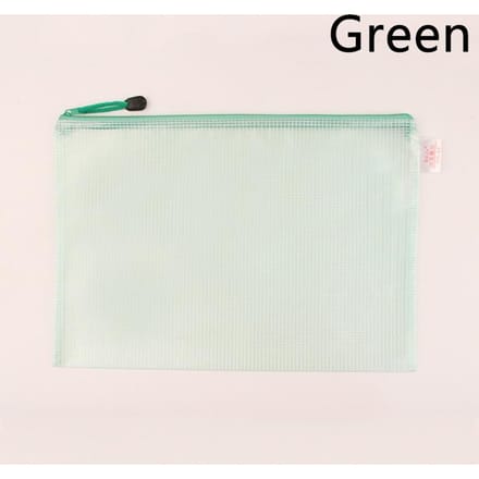 Sac à documents en PVC, 1 pièce, grille transparente A3/A4/A5/A6, pochette de papeterie scolaire et de bureau, sac à fermeture éclair A6 vert