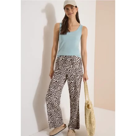 Straight Leg broek met zebraprint