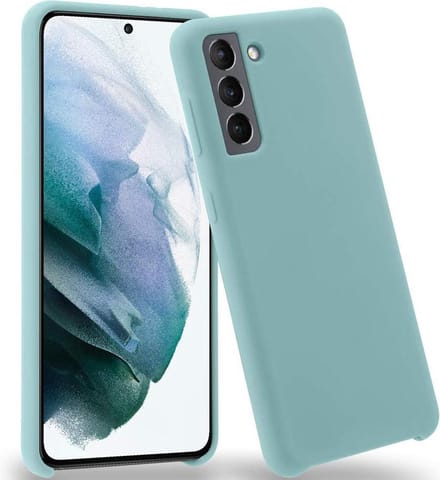 Solid hoesje Geschikt voor: Samsung Galaxy S21 Plus Soft Touch Liquid Silicone Flexible TPU Rubber - Mist blauw