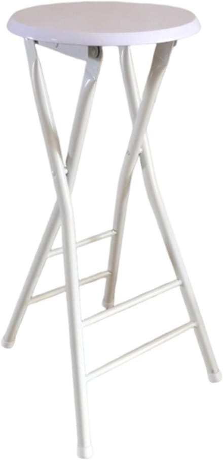 Opvouwbare Kruk - Inklapbare Barstoel - Keuken Bar - Robuust Metalen Frame - 60cm - Wit