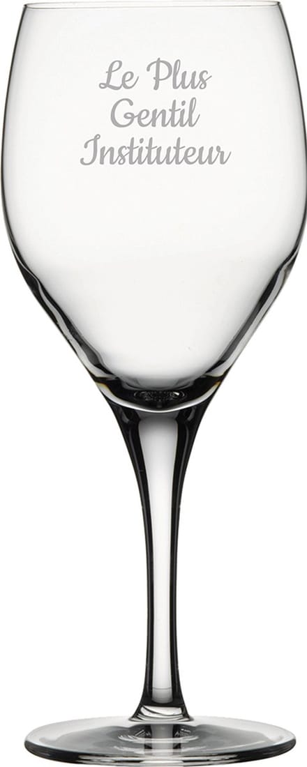 Witte wijnglas gegraveerd - 34cl - Le Plus Gentil Instituteur