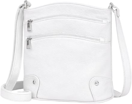 THL Design - Dames Schoudertas - Crossbody - Veel Ritsen - Compact - Wit