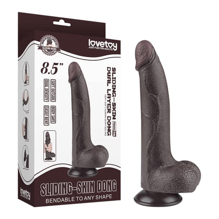 LoveToy - Aftrekbare dildo 20 cm (Ø 4 cm) - Zwart