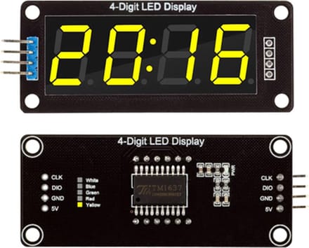0,56 inch TM1637 zeven segmenten display module Geel geschikt voor Arduino