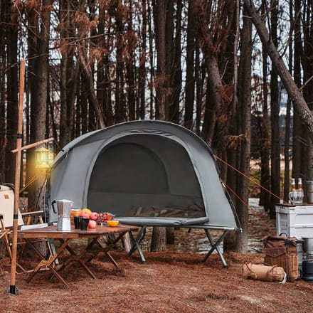 SoBuy OGS60-HG Opblaasbare Camping Tent - Lichtgrijs & Draagbaar