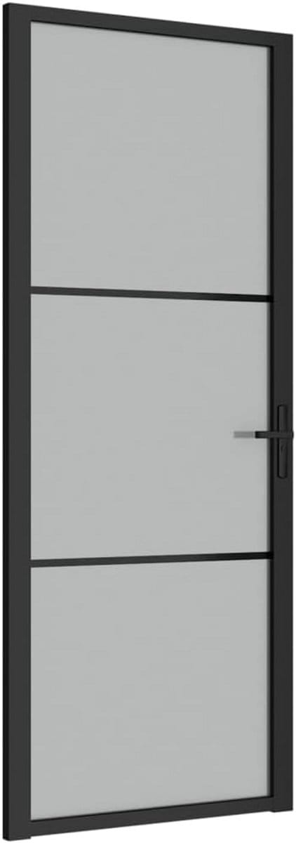 Binnendeur met Frost Glas en Aluminium Kozijn 83x201.5 cm