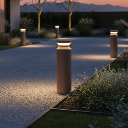 Ideal Lux LED sokkellamp Boeing, koffiebruin, hoogte 40 cm