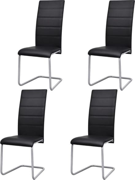 Medina Eetkamerstoelen 4 st kunstleer zwart