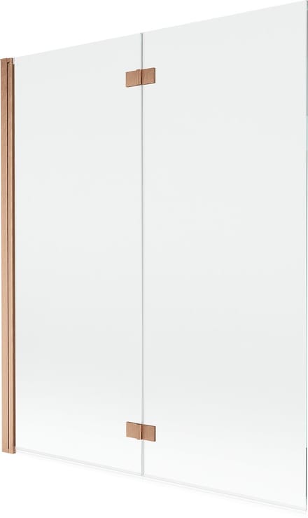 Mexen Mist badwand 2-delig links 140 x 150 , transparant, geborsteld koper - 8A9-140-002-65-00-L