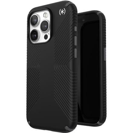 Speck Presidio2 Grip Magsafe - Étui iPhone 15 Pro (Noir / Gris Ardoise / Blanc)