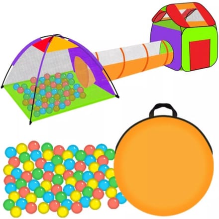 Kindertent met tunnel - 200 ballen - speeltent en kindertent - 3 in 1