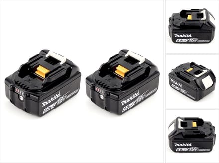 Makita BL 1850 B 18 V - 5 Ah / 5000 mAh Li-ion accu met LED-indicator - 2-pack