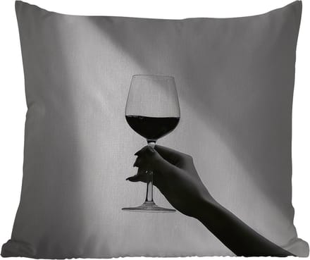Sierkussen Buiten - Lichtinval - Wijn - Rood - Glas - 60x60 cm - Weerbestendig