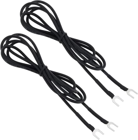 Aarde Draad - Turntable Kabel - Ruis Verminderen - Standaard Fork - 2x 1 Meter - Zwart