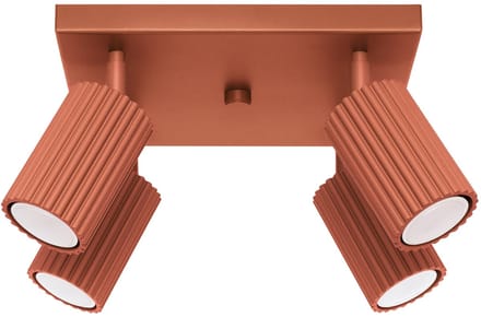 Lumilo Amber Serie - Reflektor Verlichting - 4x GU10 - Ochra Rood - Aluminium