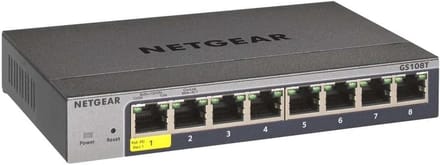 Netwerk Switch - Gigabit Hub - Netwerk Uitbreiding - Stille Werking - 8 Poorten - Metaal