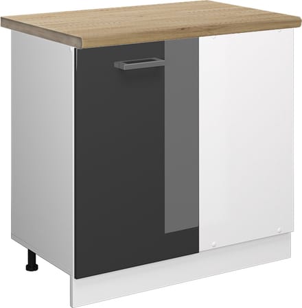 Vicco R-Line Hoekkast – 86 cm, WB Eik Antraciet Hoogglans