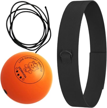 Boksreflexbal Set - Trainingsbal Hoofd - Reactietraining Verbeteren - Verstelbare Hoofdband - 3 Bal Groottes - Oranje